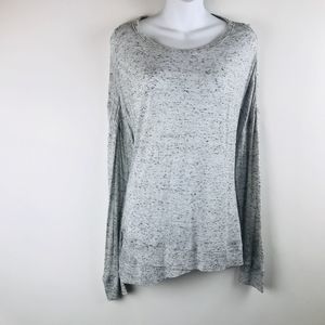Champion heather gray layered Hem Slouchy womens long sleeve Blouse medium